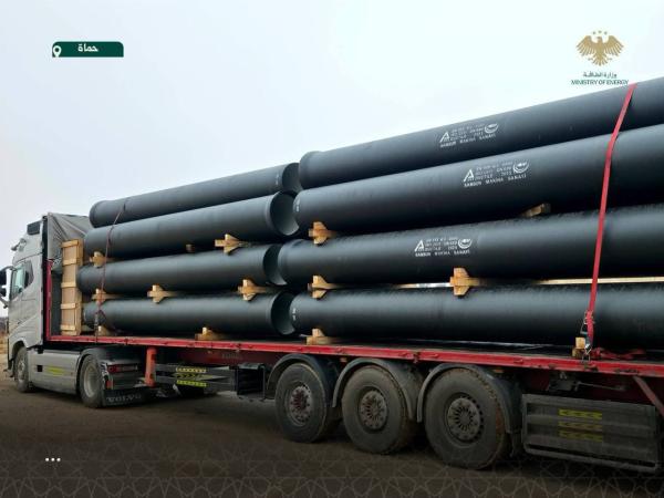 بدء توريد قساطل ضخ جديدة لتوسعة محطة القنطرة في ريف حماة